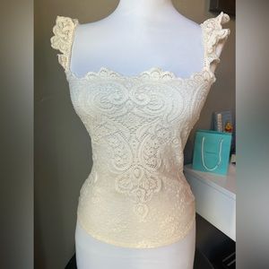 Bebe Lace Cream Top